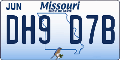 MO license plate DH9D7B