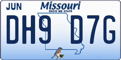 MO license plate DH9D7G