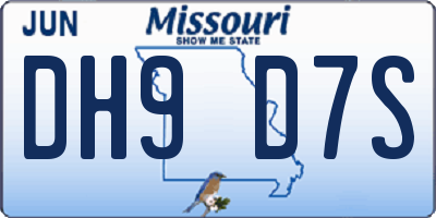 MO license plate DH9D7S