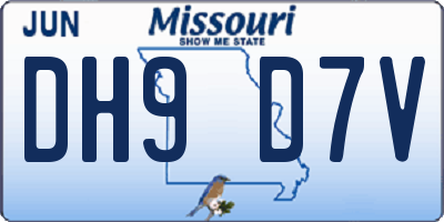 MO license plate DH9D7V