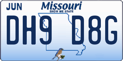 MO license plate DH9D8G