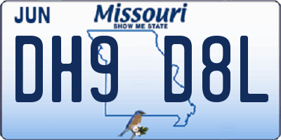 MO license plate DH9D8L