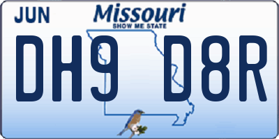 MO license plate DH9D8R