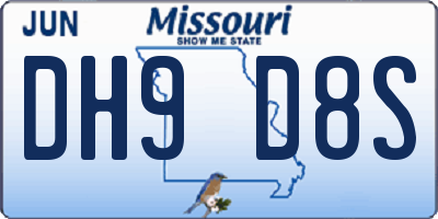 MO license plate DH9D8S