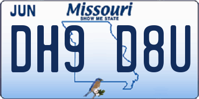 MO license plate DH9D8U