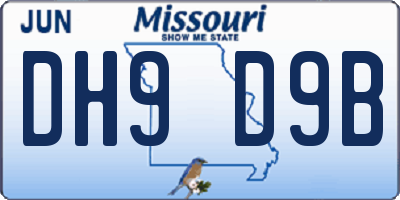 MO license plate DH9D9B