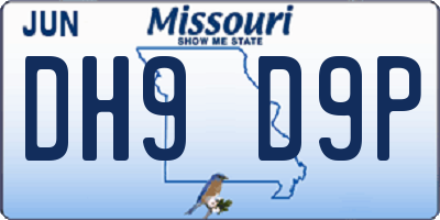 MO license plate DH9D9P