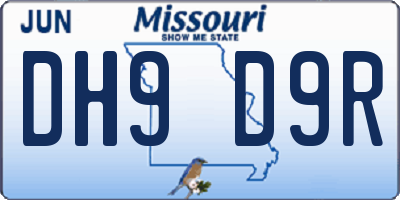 MO license plate DH9D9R