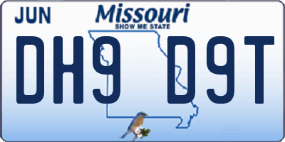 MO license plate DH9D9T