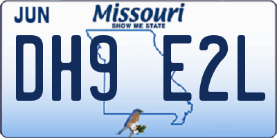 MO license plate DH9E2L