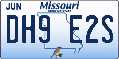 MO license plate DH9E2S
