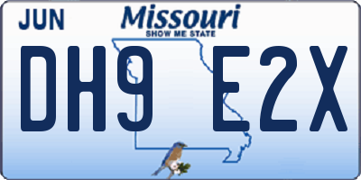 MO license plate DH9E2X