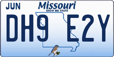 MO license plate DH9E2Y