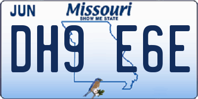 MO license plate DH9E6E