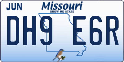 MO license plate DH9E6R