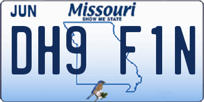 MO license plate DH9F1N