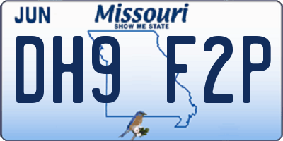 MO license plate DH9F2P