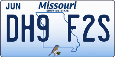 MO license plate DH9F2S
