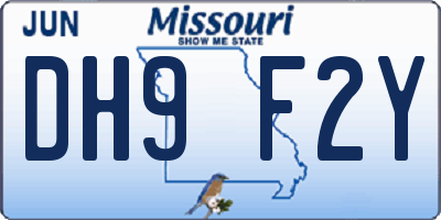 MO license plate DH9F2Y