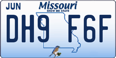 MO license plate DH9F6F