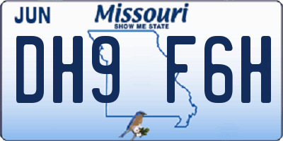 MO license plate DH9F6H