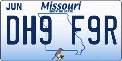 MO license plate DH9F9R