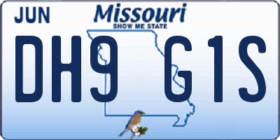 MO license plate DH9G1S