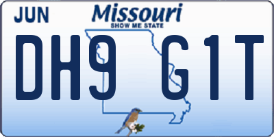 MO license plate DH9G1T