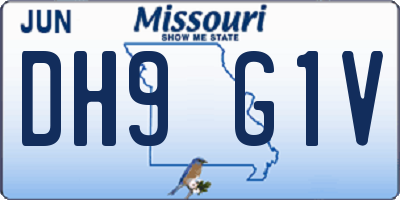 MO license plate DH9G1V