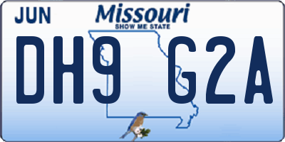 MO license plate DH9G2A