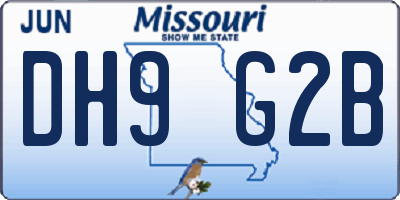 MO license plate DH9G2B