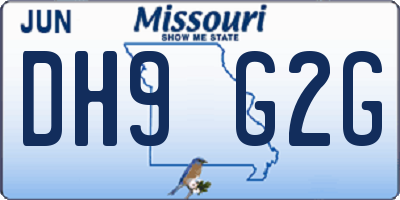 MO license plate DH9G2G