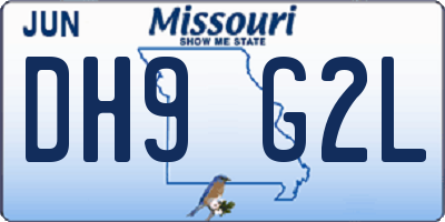 MO license plate DH9G2L