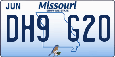MO license plate DH9G2O