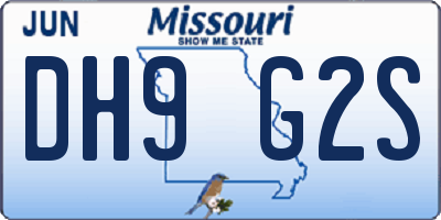 MO license plate DH9G2S