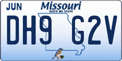 MO license plate DH9G2V