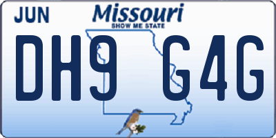 MO license plate DH9G4G