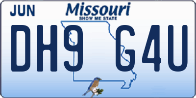 MO license plate DH9G4U