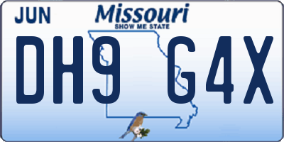 MO license plate DH9G4X