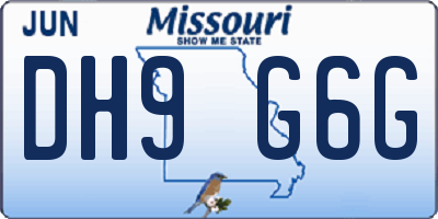 MO license plate DH9G6G