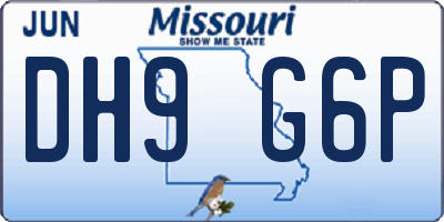 MO license plate DH9G6P