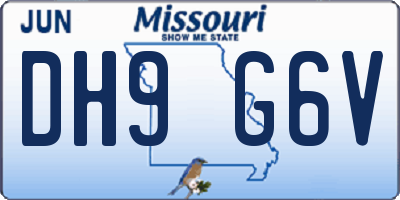 MO license plate DH9G6V