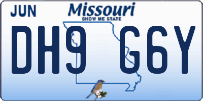 MO license plate DH9G6Y