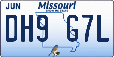 MO license plate DH9G7L