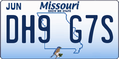 MO license plate DH9G7S