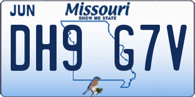 MO license plate DH9G7V