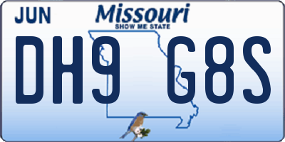 MO license plate DH9G8S