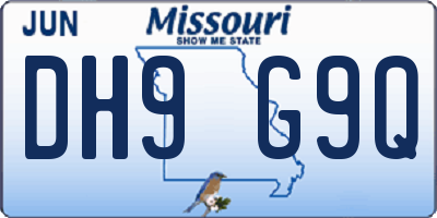 MO license plate DH9G9Q