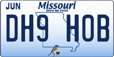 MO license plate DH9H0B