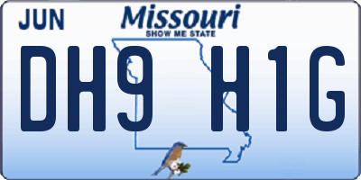 MO license plate DH9H1G